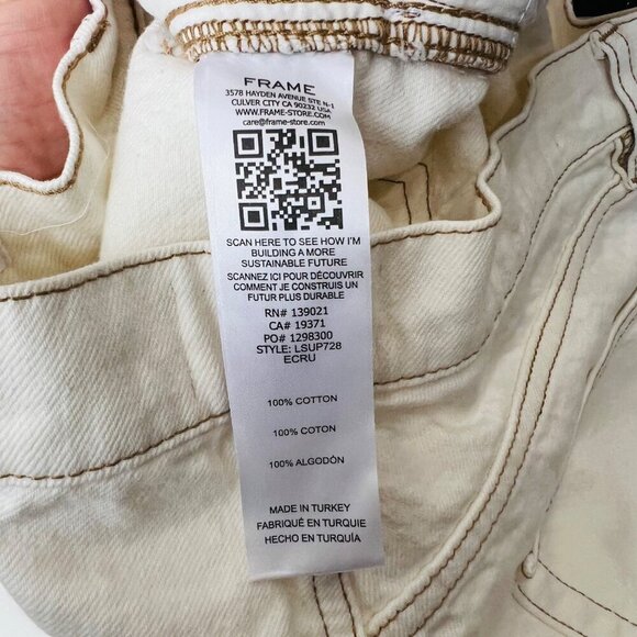 Frame Le Slouch utility jeans, ivory, Size 30 N45 - Picture 13 of 14
